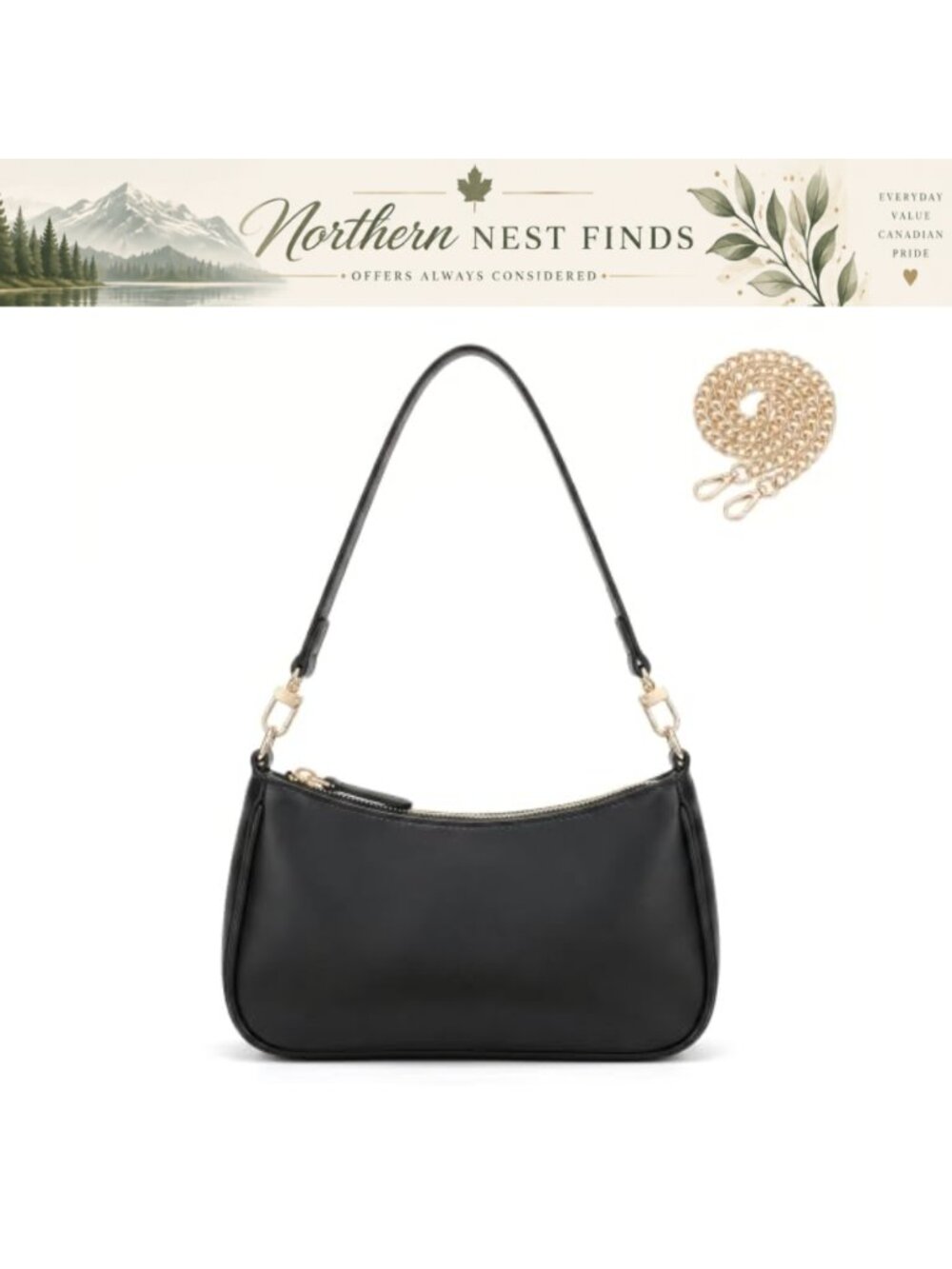 WITERY Vegan Leather Women's Shoulder Bag Crossbody Purse with 2 Straps